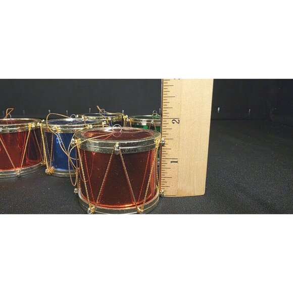 Vintage Christmas Tree Drum Shaped Ornaments Made in Hong Kong - Picture 7 of 8